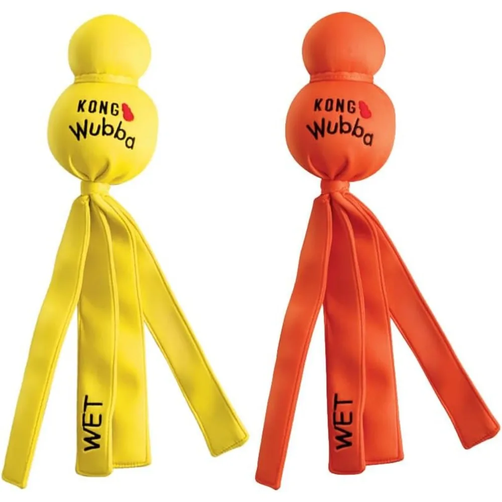 KONG Wubba Wet – Floating and Fetch Outside Dog Toy for Water – 2 Pack (Extra Large)
