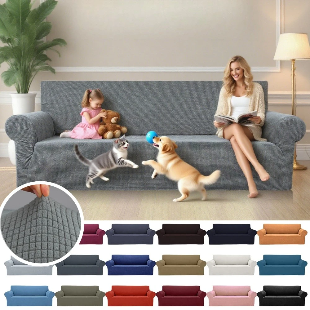 Pets Friendly Washable Furniture Protector Fitted Sofa Slipcovers