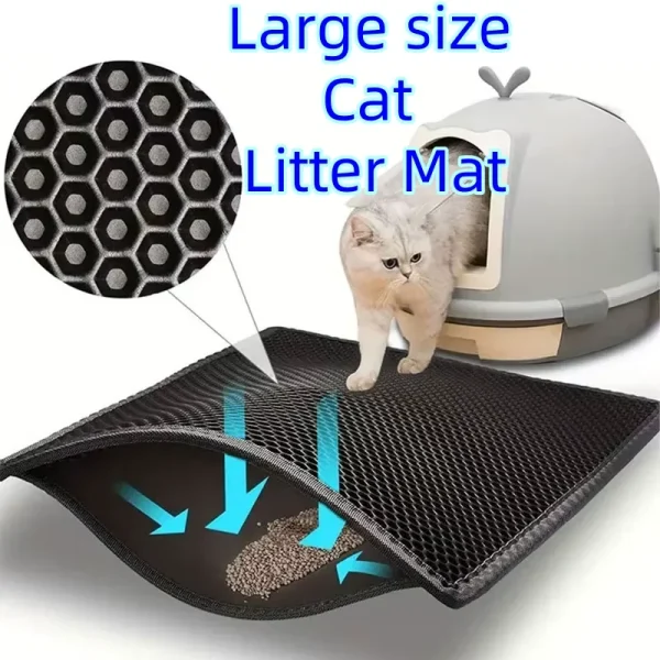 Waterproof Double Layer Litter Trapping Clean Pad for Cat Litter Box